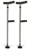 Medline MDS80542 Single Tube Crutches, Pewter (Pack of 8)