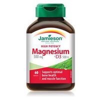Jamieson High-Potency Magnesium 500 mg + D3 500 IU Formula, 60 caplets
