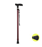HANGERÂ Crutch Travel Adjustable Walking Canes and Walking Sticks for Men and Women with T-Handle 72-94cm Aluminum Crutches Disabled and Elderly Best Mobility Aids Cane, red