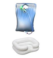 Comfort Axis High Quality Inflatable Shampoo Basin with Bedside PVC Shower Bag Combo Pack