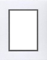 24x36 Double Acid Free White Core Picture Mats Cut for 20x30 Pictures in White and Slate Grey