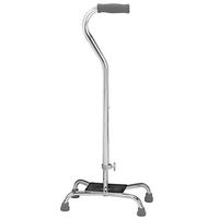 Carex Health Brands Large Base Offset Quad Cane, Silver