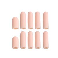 HEALLILY 10pcs Gel Finger Cots Silicone Finger Protectors Fingertips Sleeves Support Arthritis Basketball Mallet Finger Trigger Size L