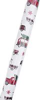 Plaid Designs Classic Cars and Pickup Trucks with Christmas Trees and Santa Claus - Heavyweight Premium Specialty Gift Wrapping Paper Roll