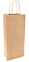 Wine Bags Kraft Bags, for Wine Spirits 5.25" x 3.25" x 13" Gift Bags, Kraft Bags (50)