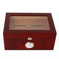 Smoking Set/Cigar Humidor with Humidifier and Hygrometer Double Cigar Cabinet Glass Skylight Double-Layer Large Capacity Can Hold 120 Cigar Cedar Lining Men's Gift Box Professional Storage Cigar Mut