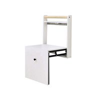 JGWJJ Bath Stool-Wooden Folding Shower Seat Wall Mounted Bench Bathroom Stool - Teak Wood Stainless Steel