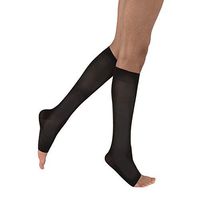 JOBST Opaque Knee High 15-20 mmHg Compression Stockings, Open Toe, Medium, Classic Black