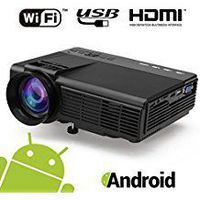 【Android Projector】MAXESLA LED Portable Video Multimedia Home Theater Video Projector Support 1080P HDMI USB SD Card VGA AV for Home Cinema TV Laptop Game iPhone Android Smart phone