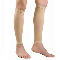 KEWIAR Women's Footless Compression Socks (20-30mmHg) - Medical Calf Compression Sleeve Support hose for Swelling, Shin Splint, Varicose Veins, Edema, Nurses & Maternity (Beige,S)