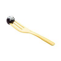 Cake Fork, Pastry Fork, Knife Edge Fork - Yellow Disposable Fork, 3 Prong, 1 Prong with a Knife Edge - Perfect when Serving Cakes - 4" - Plastic - 100ct Box - Restaurantware