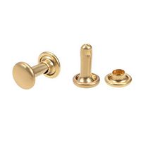 uxcell 20 Sets Double Cap Rivets Round Rivet Fasteners for Leather Craft Decorations 6mm 9.6mm