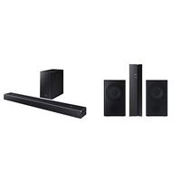 Samsung Harman Kardon 5.1.2 Dolby Atmos Soundbar HW-Q80R with Wireless Subwoofer and SWA-9000S Rear Wireless Speaker Kit