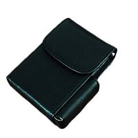 Portable PU Leather Men Women Cigarette and Lighter Case Holder (Lichee Pattern/Black)