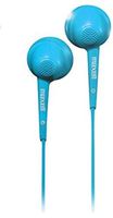 Maxell 191568 Soft Rubber Body Comfort Fit Jelleez Soft Ear Buds Blue With Built In Microphone
