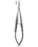 ISL®-Castroviejo Needle Holder, Straight, 5.5"/14CM, with Lock, Serrated Solid Jaws