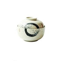 Bowl Ceramic bowl salad fruit soup ramen bowl creative home restaurant cover 6.5 inches Household tableware, retro bowl (Color : B)