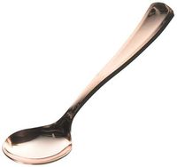Plastic Cutlery Silverware Extra Heavyweight Disposable Flatware, Full Size Plastic Spoons Rose Gold, 24 Pack