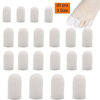 20 Pieces Gel Toe Caps Cushions Tubes Protectors 3 Size, Soft Toe Tubes Sleeves Large Small Medium Prevent Hammer Toes, Blisters, Corns, Calluses for Women and Men White