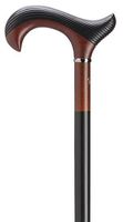 Styrated Hand Carved Derby Handle 2 Tone Burgundy and Black Walking Cane