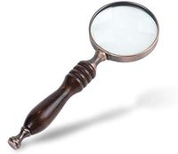 ZTYD Retro 10X Magnifier, Ebony Handle Classical Retro Vintage Hand-Held Gift Metal Magnifying Glass