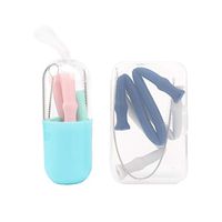 Reusable Collapsible Silicone Straws Drinking Flexible Coffee Straws with Individual Case, Cleaning Brush, Perfect for Travel, Home, Office, 4 Pcs Drinking Reusable Straws