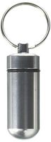 Water-proof Air-tight Pill Fob Aluminum Alloy Pill Case Pill Box Pill Holder with Keychain, Used for Holding Aspirin, Cold Tablets, Pain Medication and Vitamins, and Id Tag, Notes (Silver)