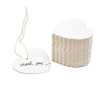 HugeDE 100 Pcs Heart Shape Kraft Paper Gift Tags Price Tags Crafts Hang Tags Label Tags with Jute Twine String White