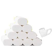 Multifold Paper Toilet Roll Paper Tissues Paper,Solid Roll Paper Hollow Roll Paper,100% Natural Wood Pulp Toilet Paper Bath Tissues Paper Towels Tissue White 12PCS bonus Face Masks 1pcs