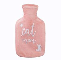 LLQ Hot Water Bottle, Winter Hand Warmer 1 Liter Hot Water Bag with Cover Portable Reusable Hot & Cold Therapies Pain Relief - Pink