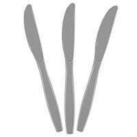 JF World Silver Premium Plastic Knives 48ct