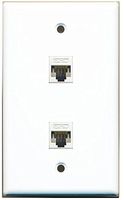 RiteAV 1 Gang 2 Port Cat5e Wall Plate - White