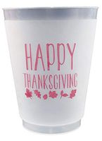 16oz Plastic Frost Flex Cups with Happy Thanksgiving Print (Pack of 12ct)