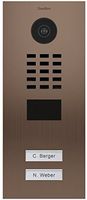DoorBird IP Video Door Station Flush-Mounted, Brushed Stainless Steel Call Buttons Multi Tenants - Access Control- POE Capable (Bronze Stainless Steel / 2 Call Buttons)