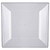 Efavormart 50 Pcs - Clear 10" Square Disposable Plastic Plate Dinner Plates for Wedding Party Banquet Events Decoration