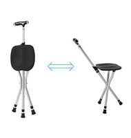 YFJL Heavy Duty Walking Cane with Folding Seat,Aluminum Cane Stool Folding Cane Stool with Light Cane Stool Triangle Reliable Cane Stool Chair,B