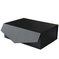 ZMYBCPACK 1 Pack Luxury Large Black Gift Box 14”x9.5”x4.5”, Reusable Sturdy Box Decorative Storage Boxes Collapsible Magnetic Closure Gift Box for Wedding, Birthday, Baby Shower, Anniversary