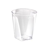 Majestic Settings Mini Collection Mini Square Cups Heavyweight Clear Plastic, Elegant Disposable 2 oz Cups 40 ct