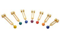 Gold Finish Weighted 8 Chakra Tuning Fork Set Includes Soul Purpose