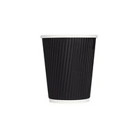 Karat C-KRC508B 8 oz. Ripple Hot Cups - Black (Case of 500)