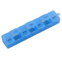Blue Plastic Pill Box Organizer Weekly Design Medicine Storage Container Case 7 Day Medicine Tablet Box Dispenser Holder by SamGreatWorld