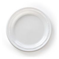 Dart 6PWF, 6-Inch Famous Service White Impact Plastic Plate, Take Out Catering Food Disposable Dinner Plates (50)
