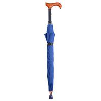 Crutches Umbrella Multifunction Separable Crutch Long Handle Umbrella Reinforced Windproof Crutch Mountaineering Old Man Cane Dual Umbrella Sunny Rainy Day Umbrella,Blue