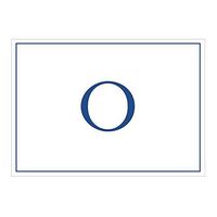 Caspari Navy Embossed Initials Boxed Note Cards in Letter O, 16 Cards & Envelopes