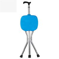 AD Folding Cane Walking Stick Adjustable Chair with Seat Portable for The Elderly,Blue