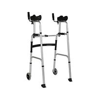 Lqdpdd Elderly People Standard Walker Wheeled Walker with Arm Rest Aluminum Alloy Rehabilitation Auxiliary Walker for Elderly Lower Limb Trainer,A