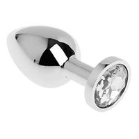 WENWING Stainless Steel Metal Crystal Round Smooth Amal Plug for Couples Shower Enema Six Toys Small Size