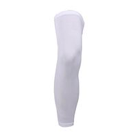 Compression Knee Sleeves Leg Socks Support for Running, Basketball & Court Sports- Helps Improve Circulation, Soothes Muscles and Wicks Away Moisture (Single Sleeve) (White, M)