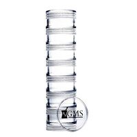 GMS 7 Day Stackable Tritan Plastic Pill Case with Two Lids and Seven Adhesive Labels - for Medication, Vitamins, and Supplements - (Extra Small - Clear)