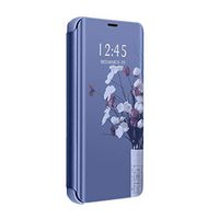 A9 Pro Case for Samsung Galaxy, Luxury Smart Clear View Window Stand PC Mirror Flip Case Samsung 360 Degree Protective Cover for Samsung Galaxy A9 (Blue, Samsung Galaxy A9 Pro)
